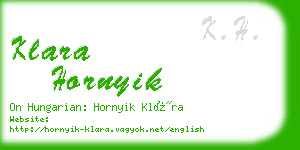 klara hornyik business card